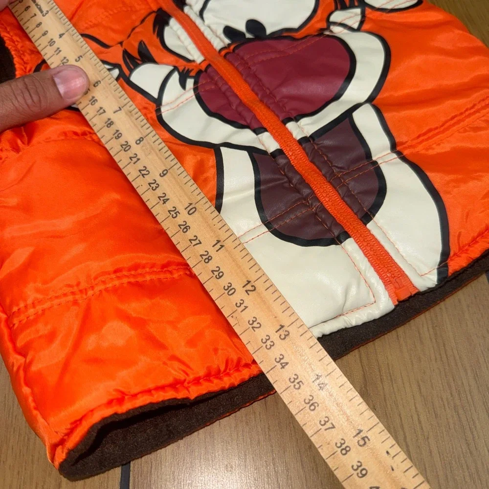 Disney Winnie the Pooh Tigger Orange Puffer Vest Zip‎ Up Fleece Lined 24M